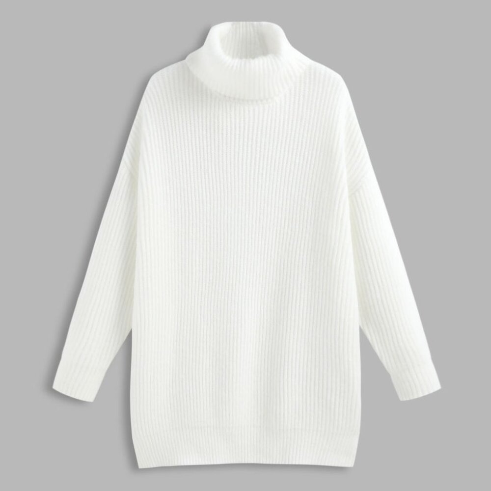 ZARA Horizontal Knit Ribbed Bandage Look Sweater